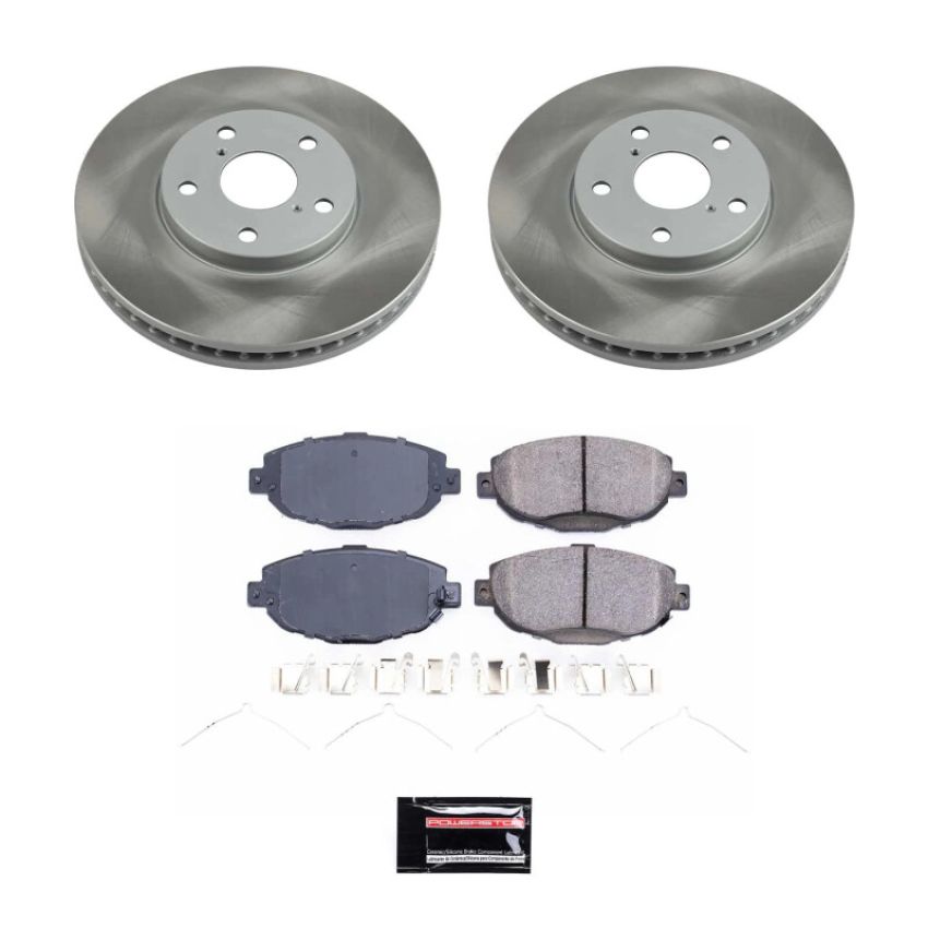 PowerStop SC1073 Semi-Coated Rotor and Low-Dust Ceramic Brake Pad Kit