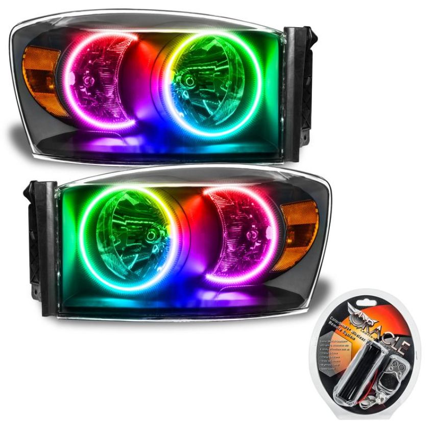 Oracle Lighting 8187-330 SMD Pre-Assembled Headlights, Black Bezel, ColorSHIFT