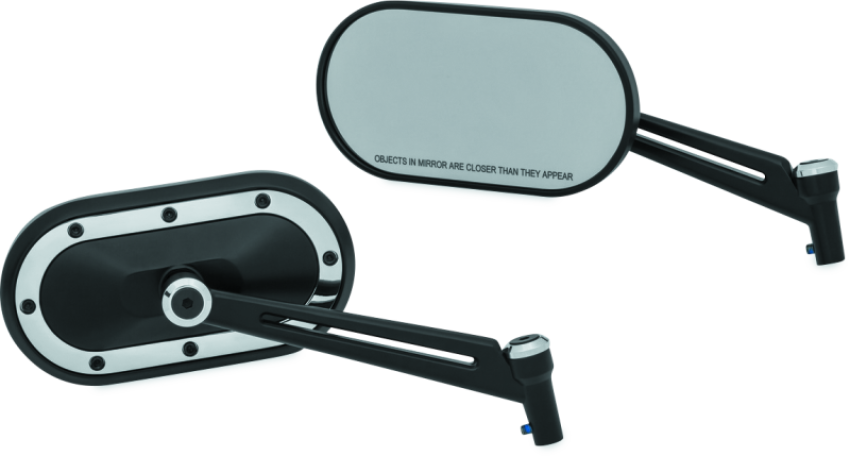 Kuryakyn 1766 Heavy Industry Mirrors Satin Black & Chrome