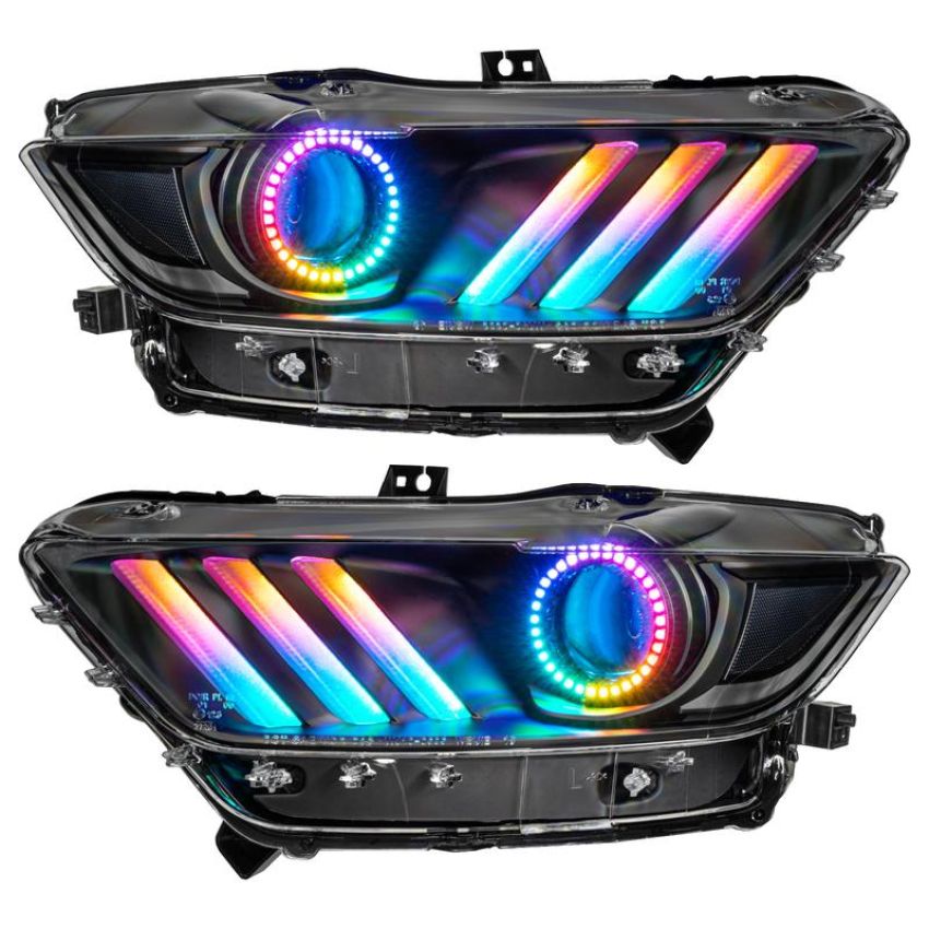 Oracle Lighting 8199-332 2015-2017 Ford Mustang Dynamic RGB+A Pre-Assembled Headlights - Black Edition