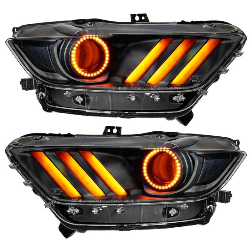 Oracle Lighting 8199-332 2015-2017 Ford Mustang Dynamic RGB+A Pre-Assembled Headlights - Black Edition