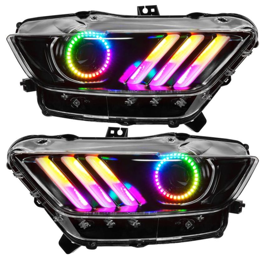 Oracle Lighting 8199-332 2015-2017 Ford Mustang Dynamic RGB+A Pre-Assembled Headlights - Black Edition