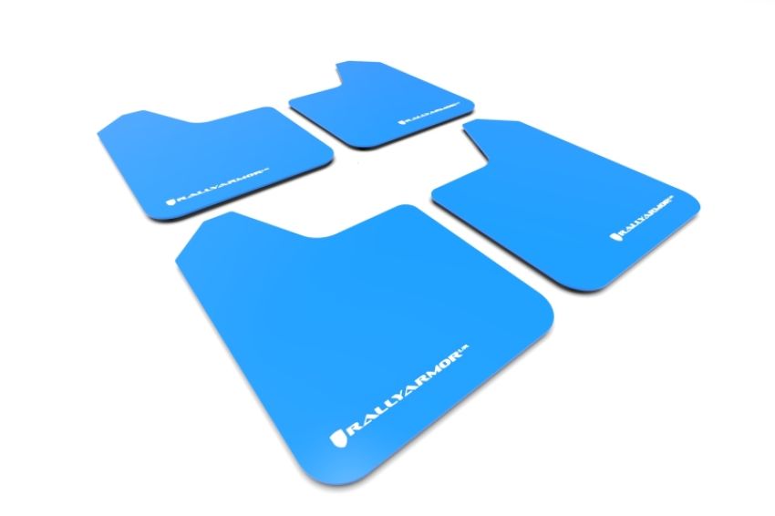Rally Armor MF12-UR-BL/WH BlUE Mud Flap/White Logo