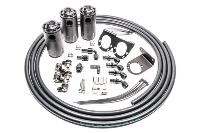 Radium Engineering 20-0566-FL TRIPLE CATCH CAN KIT, NISSAN R35 GT-R, FLUID LOCK