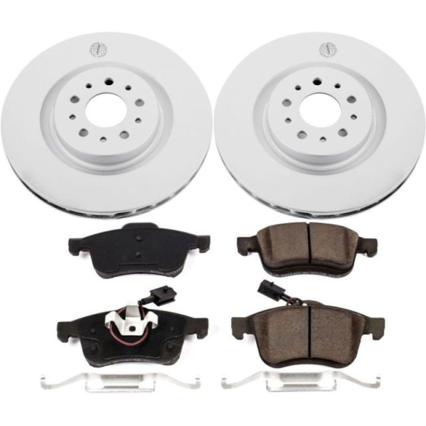 PowerStop CRK7302 Genuine Geomet Coated Rotor and Low-Dust Ceramic Brake Pad Kit