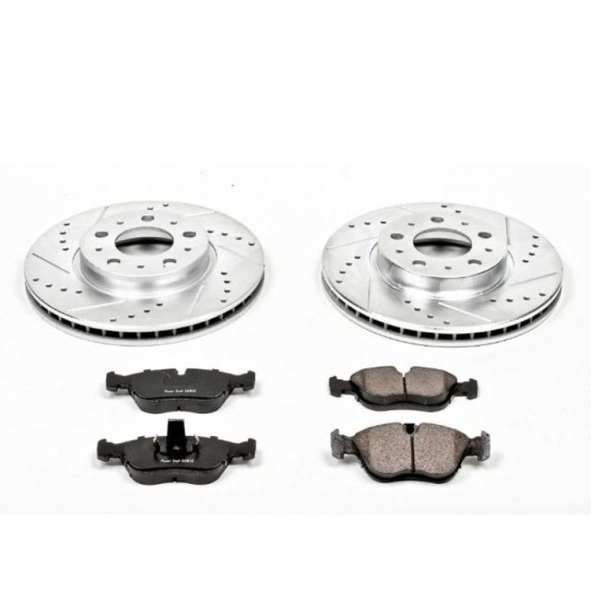 PowerStop K572 Z23 Daily Driver Carbon-Fiber Ceramic Brake Pad and Drilled & Slotted Rotor Kit