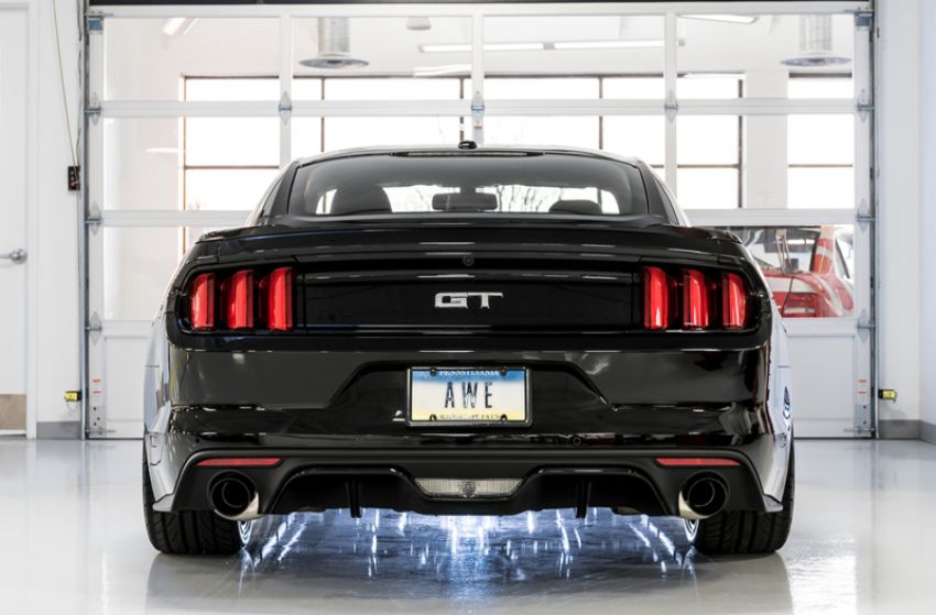 AWE Tuning 3020-33030 S550 Mustang GT Cat-back Exhaust - Track Edition (Diamond Black Tips)