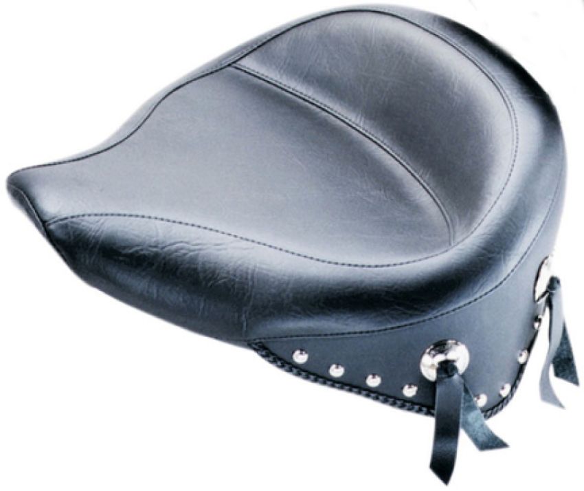 Mustang Motorcycle 75506 Mustang 84-06 Harley Standard Rear Tire Wide Touring Solo Seat w/Studs - Black