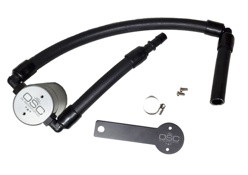 J&L 3106P-C 18-22 Kia Stinger GT 3.3TT Passenger Side Oil Separator 3.0 - Clear Anodized