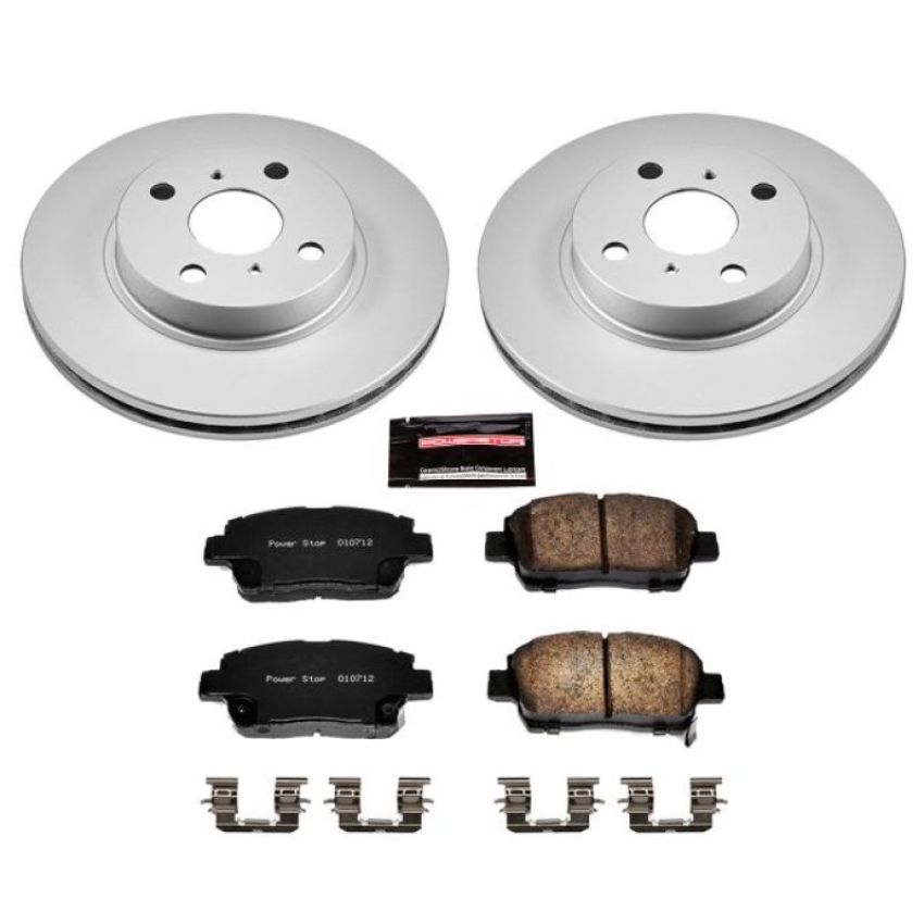 PowerStop CRK1153 Genuine Geomet Coated Rotor and Low-Dust Ceramic Brake Pad Kit