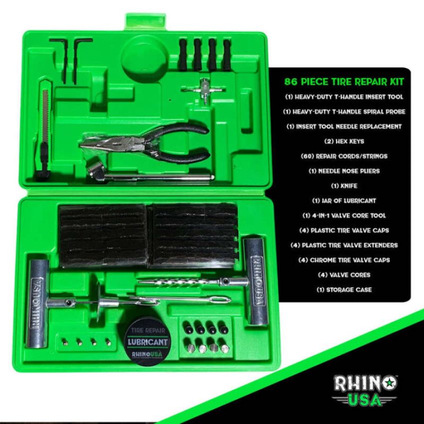 Rhino USA RNO-TIRE-REPAIR-KIT Tire Repair Plug Kit, 86 Pieces