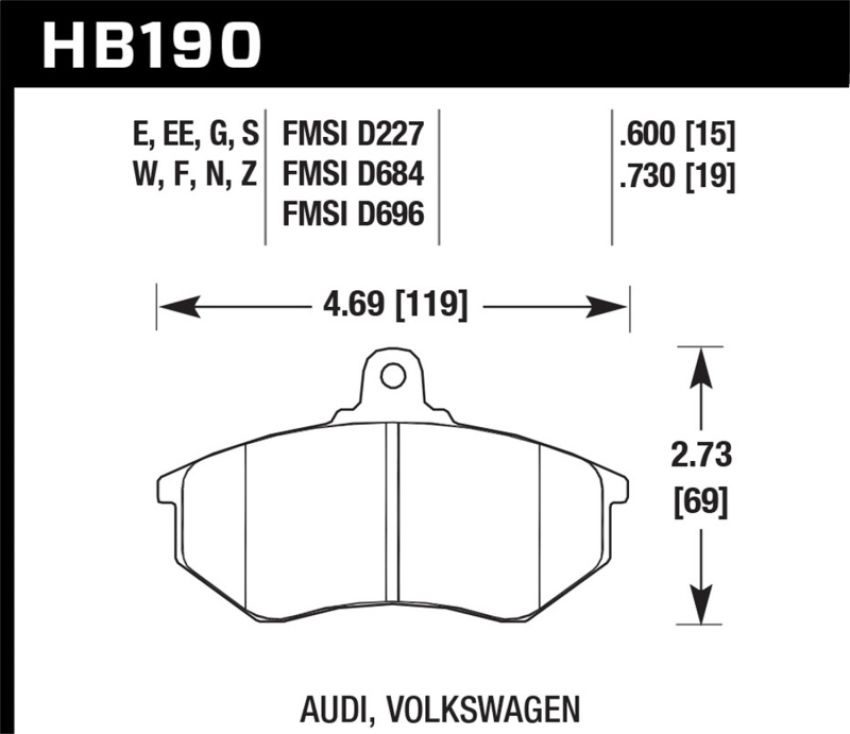Hawk Performance HB190D.600 ER-1 Disc Brake Pad
