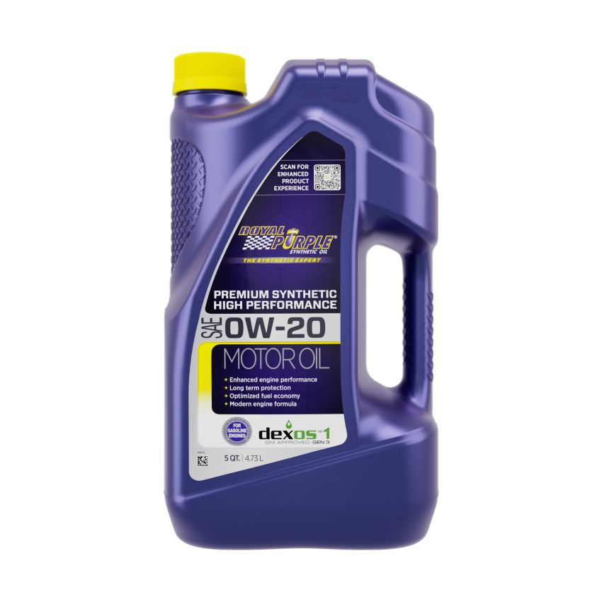 Royal Purple 53020 Premium Synthetic High Performance Multi-Grade 0W-20 Motor Oil - 5 Quart