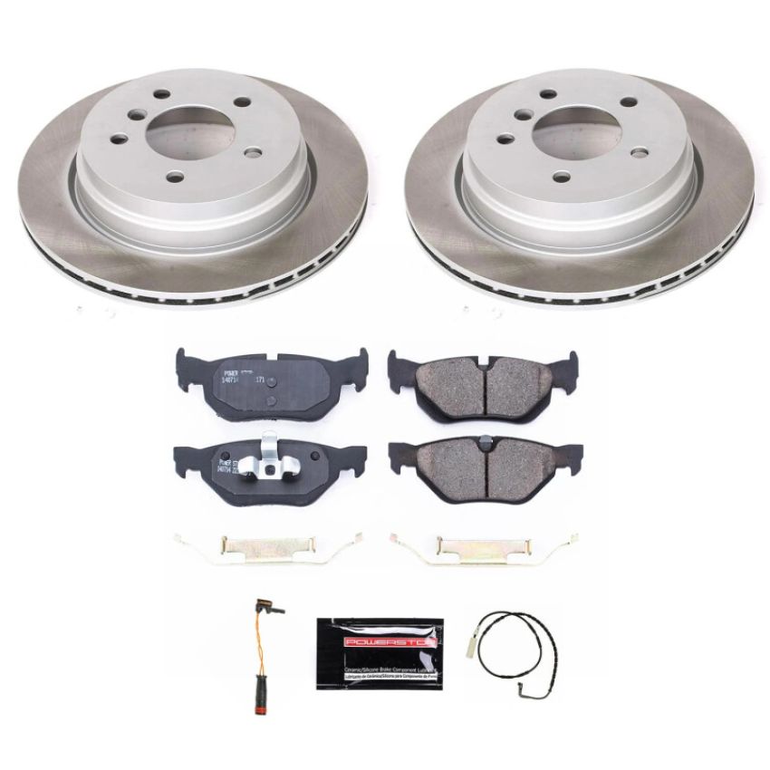 PowerStop SC3001 Semi-Coated Rotor and Low-Dust Ceramic Brake Pad Kit