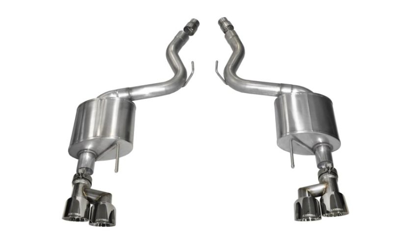 CORSA Performance 14334 Corsa 2015-2017 Ford Mustang GT 5.0 3in Axle Back Exhaust Polish Quad Tips (Sport)