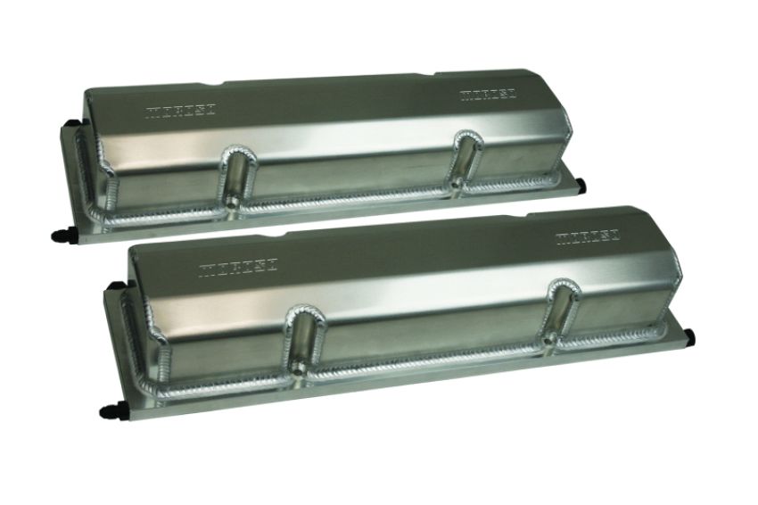 Moroso 68332 Chevrolet Small Block (w/13 to 23 Degree Standard Heads) Valve Cover w/Oilers - Alum - Pair
