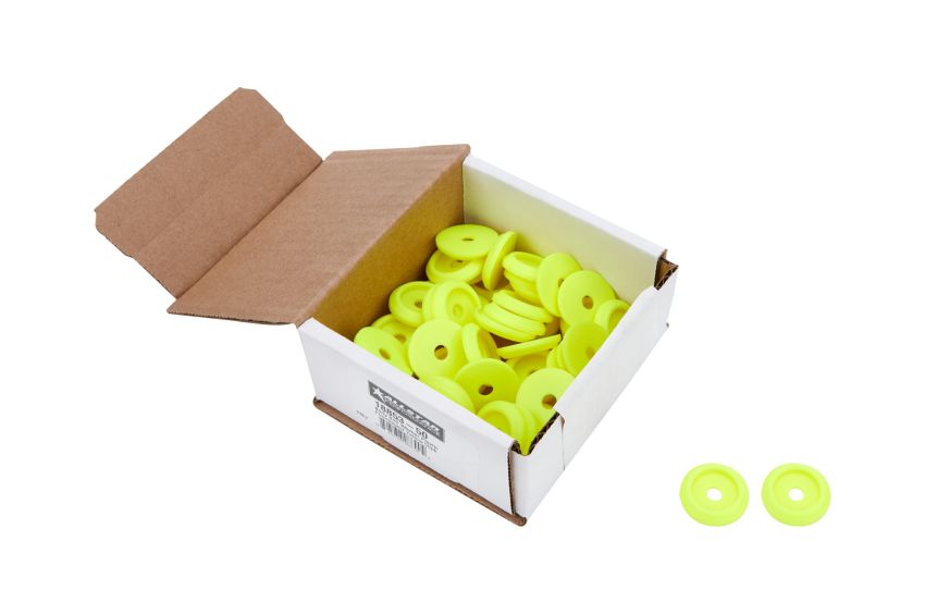 ALLSTAR PERFORMANCE ALL18853-50 Body Bolt Washer Plastic Fluorescent Yellow 50pk