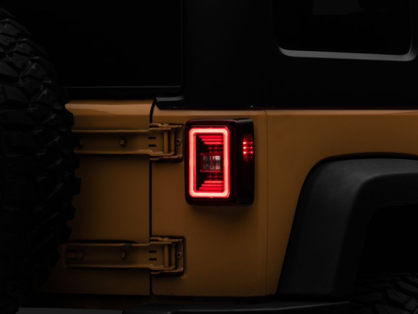 Raxiom J133626 07-18 Jeep Wrangler JK JL Style LED Tail Lights- Black Housing - Red Lens