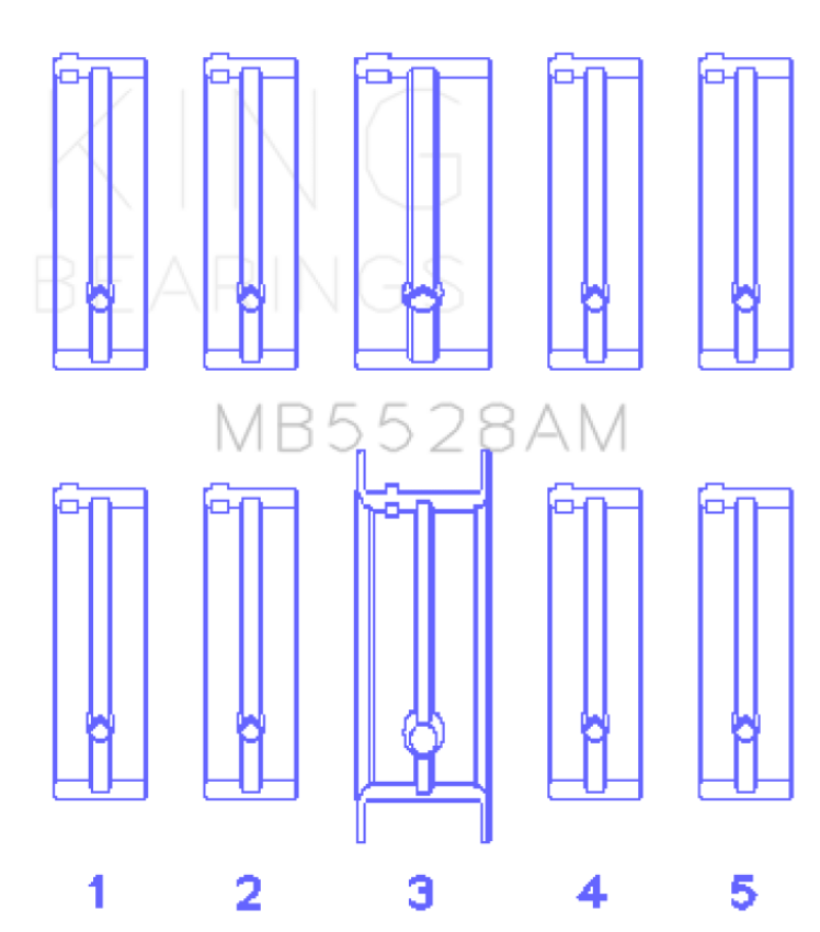 King Engine Bearings MB5528AM0.5 Mazda 626 F8/(Size +0.50mm) Main Bearing Set