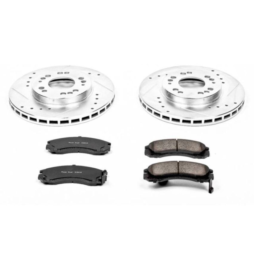 PowerStop K798 Z23 Daily Driver Carbon-Fiber Ceramic Brake Pad and Drilled & Slotted Rotor Kit
