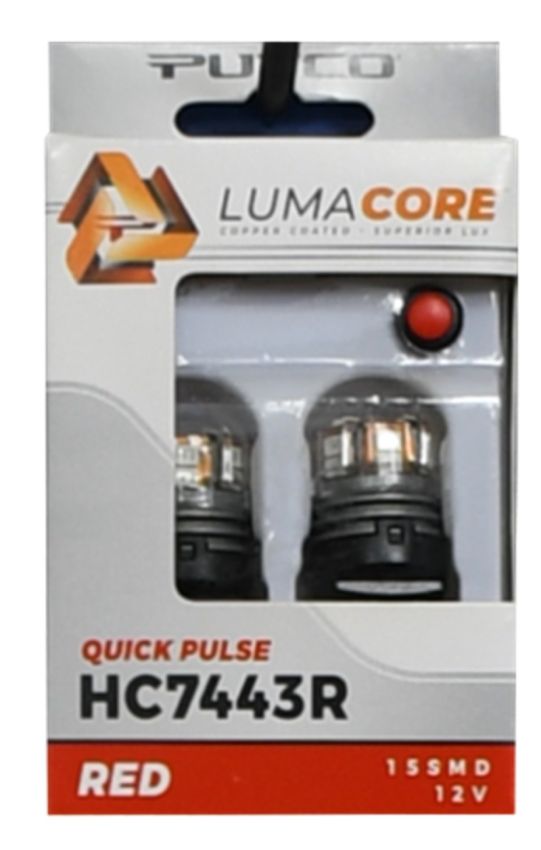 Putco HC7443R LumaCore 7443 Red - Pair (x3 Strobe w/ Bright Stop)