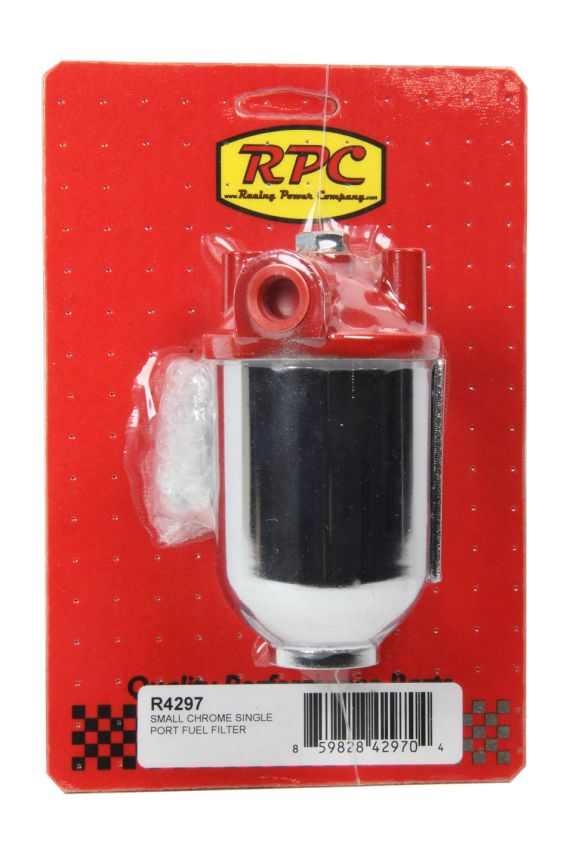 RACING POWER CO-PACKAGED RPCR4297 Small Chrome Single Por t Fuel Filter