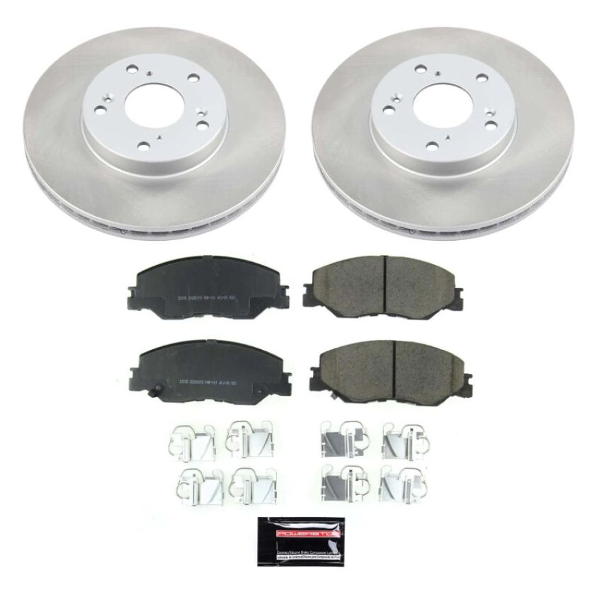 PowerStop SC8318 Semi-Coated Rotor and Low-Dust Ceramic Brake Pad Kit