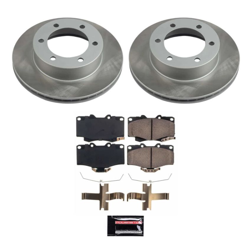 PowerStop SC1233 Semi-Coated Rotor and Low-Dust Ceramic Brake Pad Kit