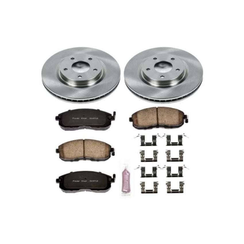 PowerStop KOE5217 OE Stock Replacement Low-Dust Ceramic Brake Pad and Rotor Kit