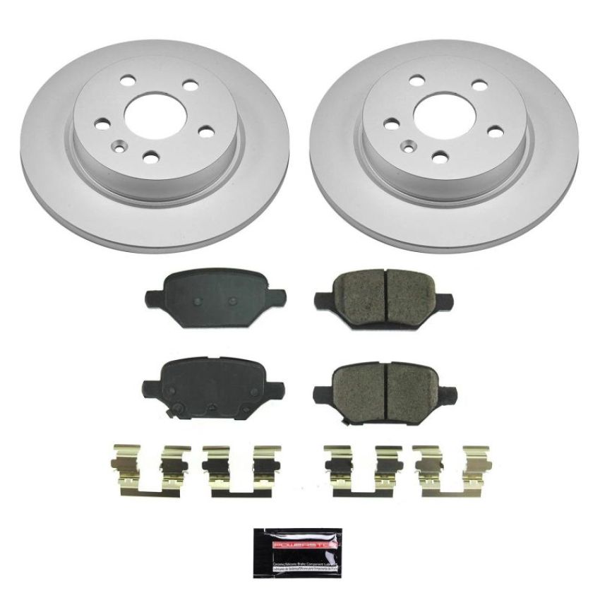 PowerStop CRK8488 Genuine Geomet Coated Rotor and Low-Dust Ceramic Brake Pad Kit
