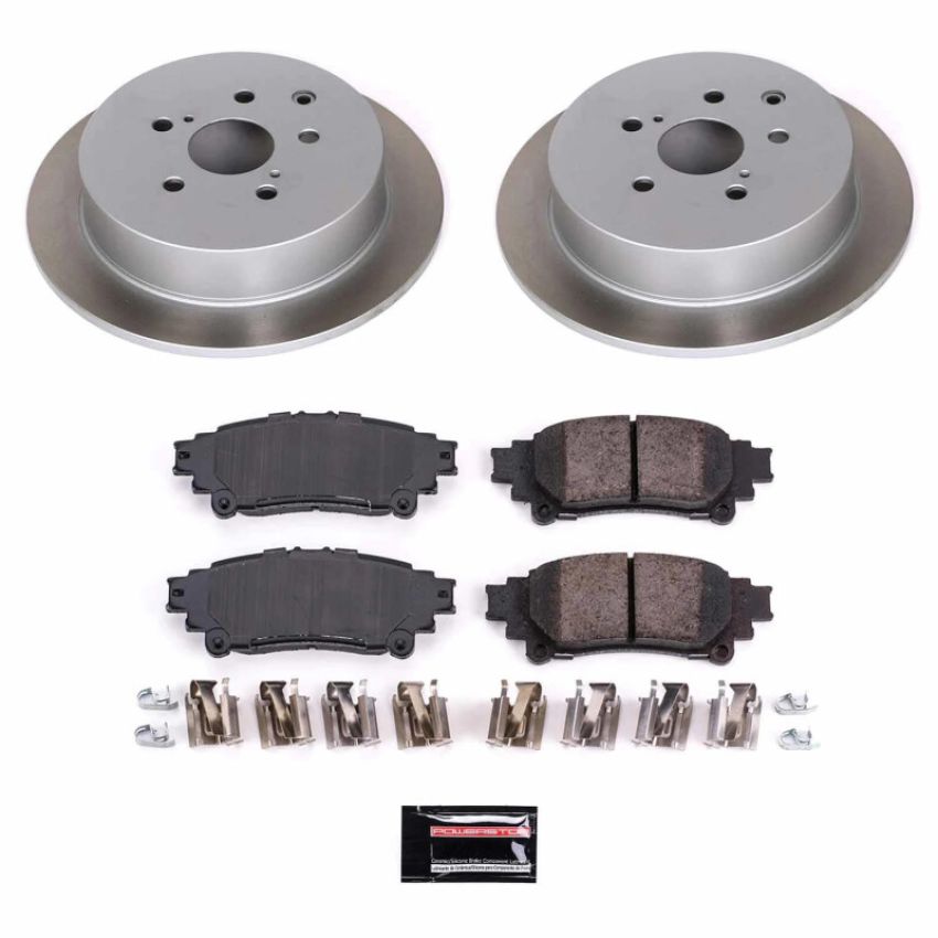 PowerStop SC5864 Semi-Coated Rotor and Low-Dust Ceramic Brake Pad Kit