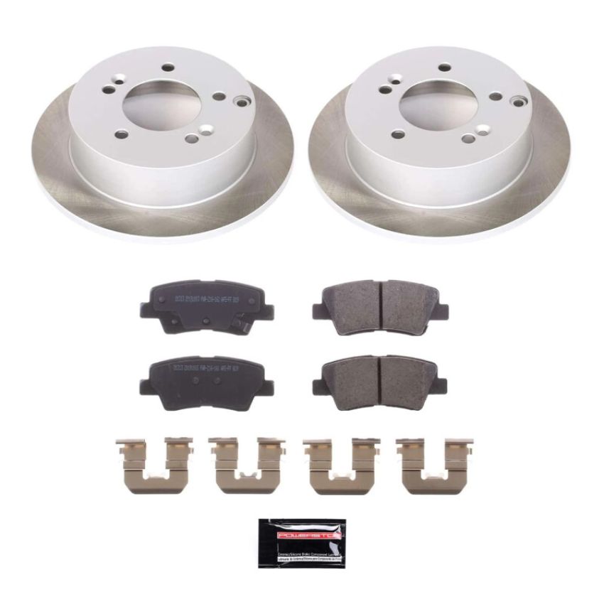 PowerStop SC5395 Semi-Coated Rotor and Low-Dust Ceramic Brake Pad Kit