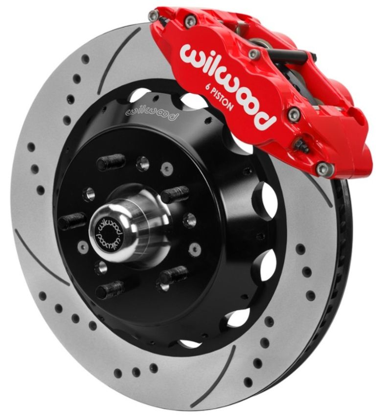 Wilwood 140-15983-DR 70-81 FBody/75-79 A&XBody FNSL6R Frt BBK 14in D/S Rtr Red Calipers Use w/ Pro Drop Spindle