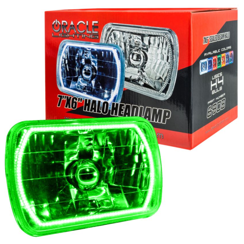 Oracle Lighting 6908-004 Pre-Installed Lights 7x6 in. Sealed Beam, Green