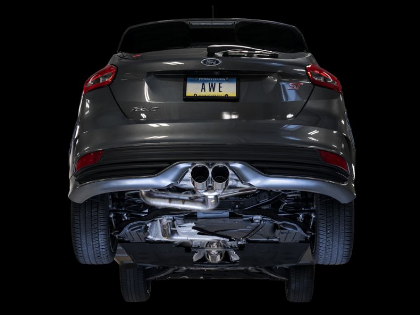 AWE Tuning 3020-32034 Ford Focus ST Track Edition Cat-back Exhaust - Chrome Silver Tips