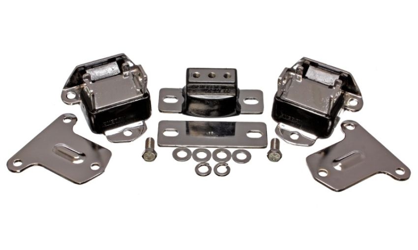 Energy Suspension 3.1134G 69-71 Camaro / 70-73 Monte Carlo Blk Motor and Transmission Mounts; Chrome Finish