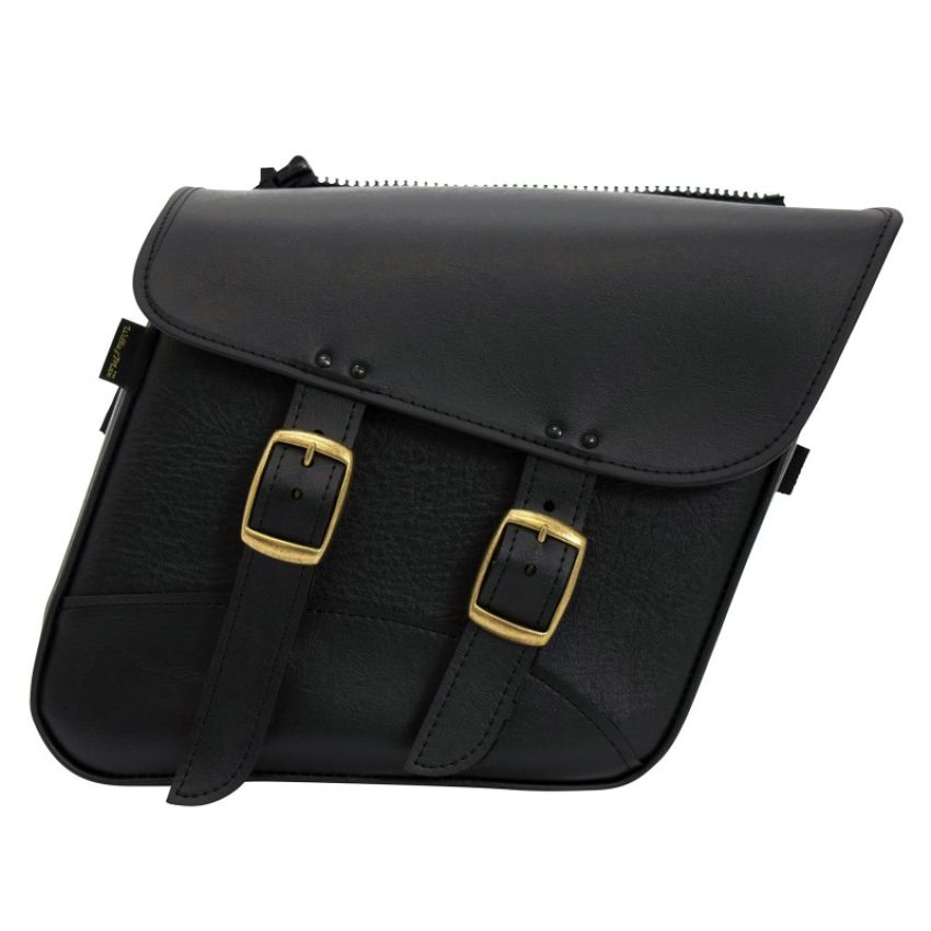 Willie & Max 59588-08 Universal Fit Brass Monkey Compact Slant Saddlebag Set (12inL x 9.5inH x 5.5inW)- Black