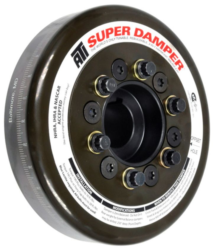 ATI ATI917368 Damper - 7.074in - Steel - Oliver Tractor - 6 Cyl - Chevy Front - 3 Ring - Diesel