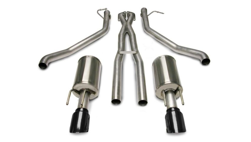 CORSA Performance 14189BLK Corsa 05-06 Pontiac GTO 6L V8 2.5in Sport Cat-Back Exhaust + XPipe w/Dual Exit Single 4in BlackTips