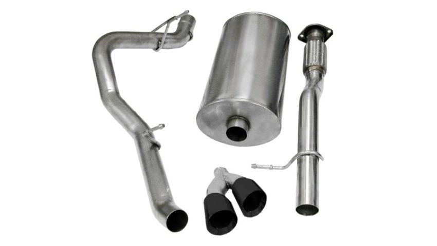 Corsa Performance 14914BLK 3.0in. Cat-Back Single Side Exit with Twin 4.0in. Black PVD Pro-Series Tips