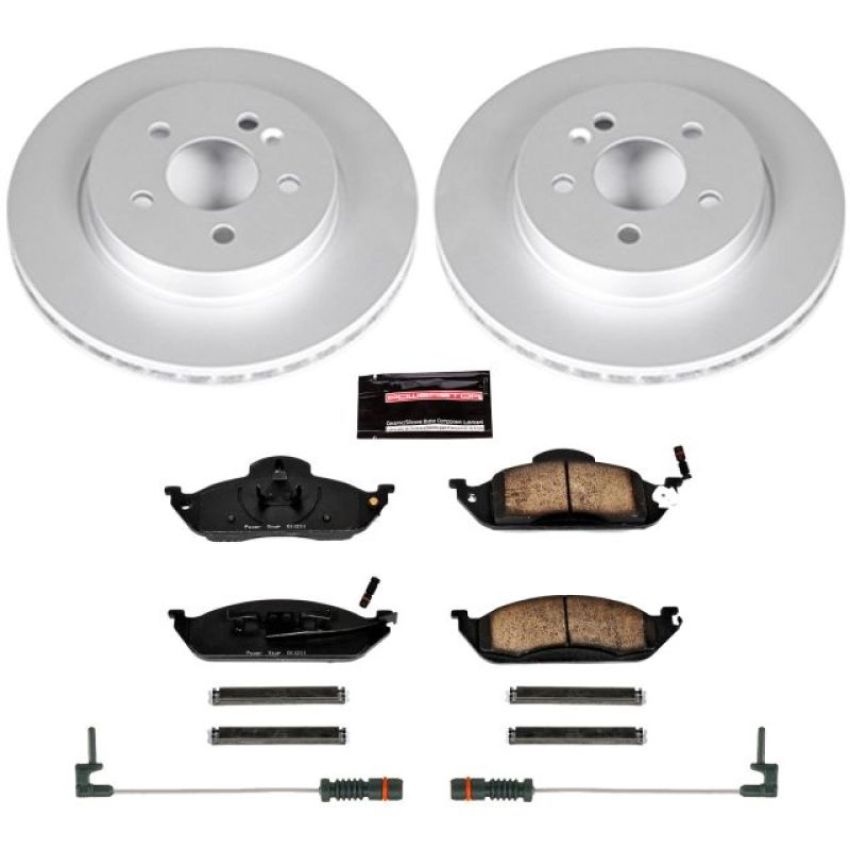 PowerStop CRK864 Genuine Geomet Coated Rotor and Carbon-Fiber Ceramic Brake Pad Kit