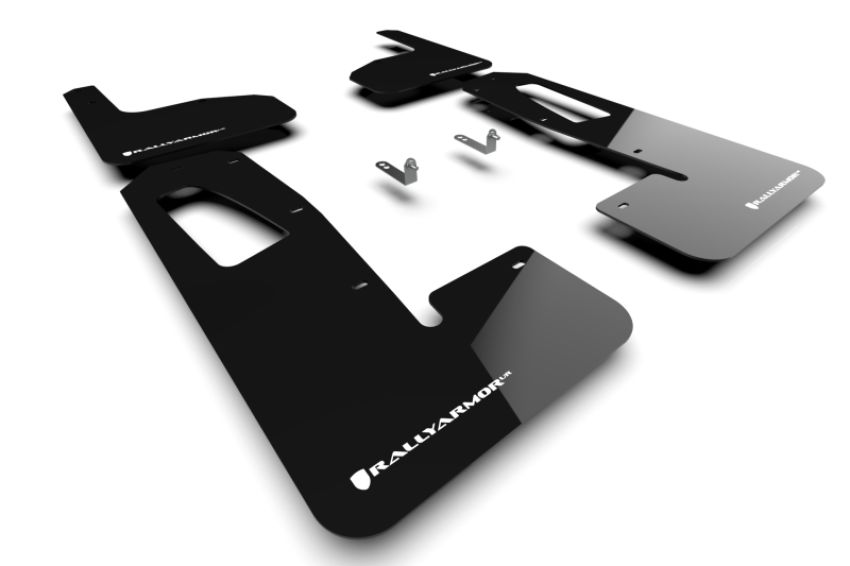 Rally Armor MF18-UR-BLK/WH Black Mud Flap/White Logo