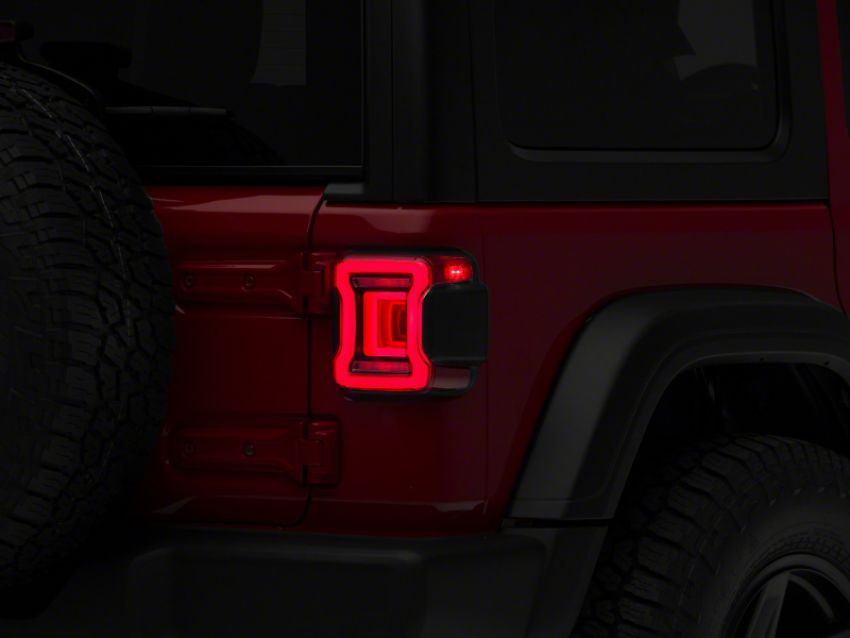 Raxiom J133625-JL 18-23 Jeep Wrangler JL Horizon LED Tail Lights- BlkHousing- Red Lens