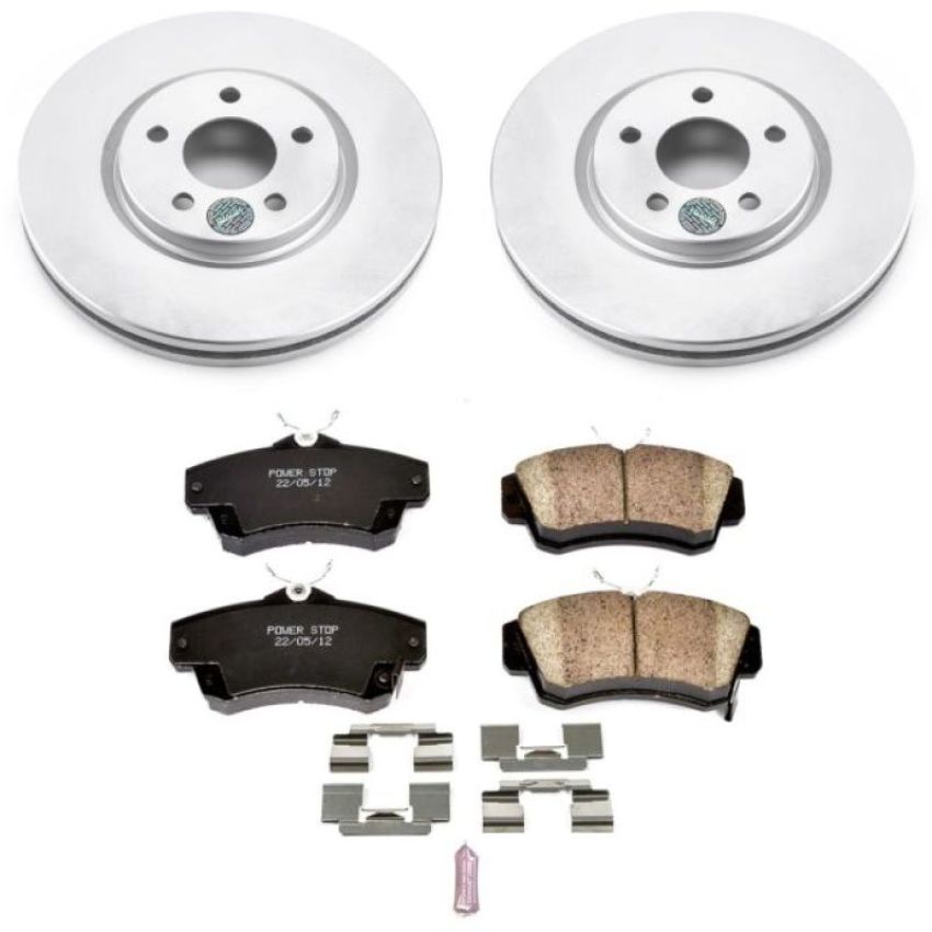 PowerStop CRK1706 Genuine Geomet Coated Rotor and Low-Dust Ceramic Brake Pad Kit