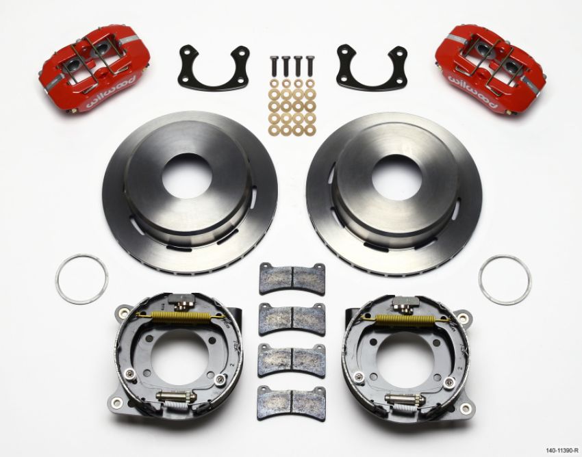 Wilwood 140-11390-R Dynapro Low-Profile 11.00in P-Brake Kit - Red New Big Ford 2.50in Offset