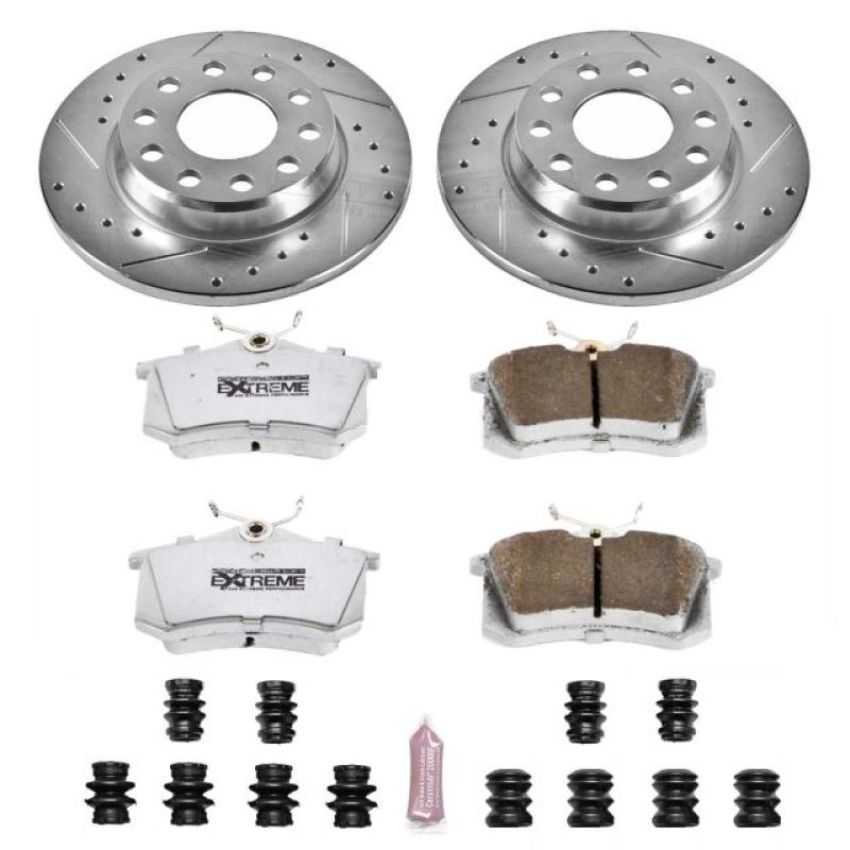 PowerStop K3109-26 Z26 Street Performance Ceramic Brake Pad and Drilled & Slotted Rotor Kit
