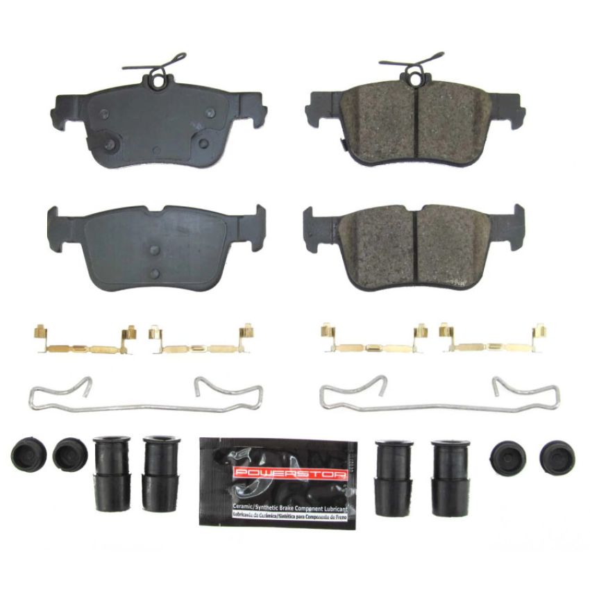 PowerStop Z23-2384 PowerStop - Z23 Daily Driver Carbon-Fiber Ceramic Brake Pads with Hardware Kit