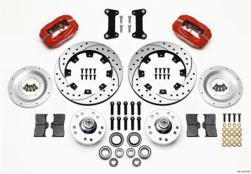 Wilwood 140-11275-DR Forged Dynalite Front Kit 12.19in Drilled Red 82-92 Camaro//Firebird