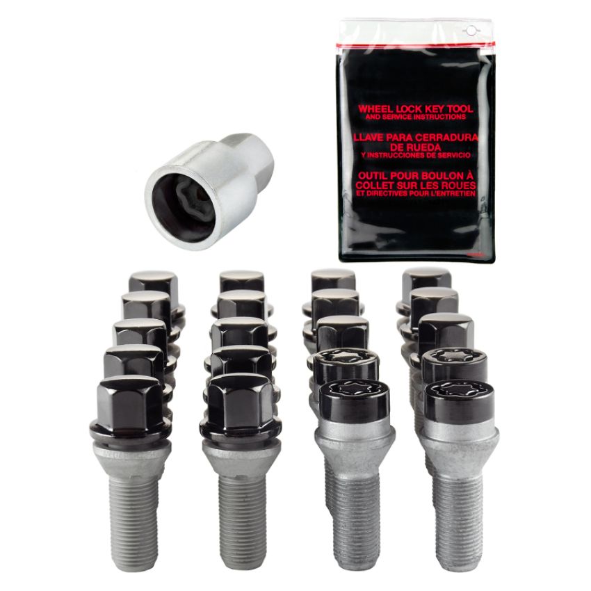 McGard (67200BK 14X1.5 MCG 5 LUG BOLT INSTALLATION KIT, CONE SEAT, BLACK W/WHL LKS-17MM HEX)