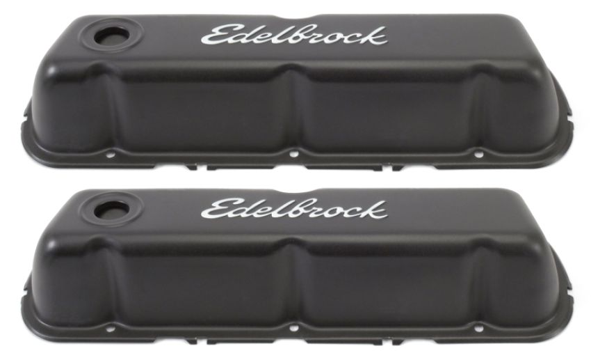 EDELBROCK EDE4603 Valve Cover Kit SBF Signature Series Black